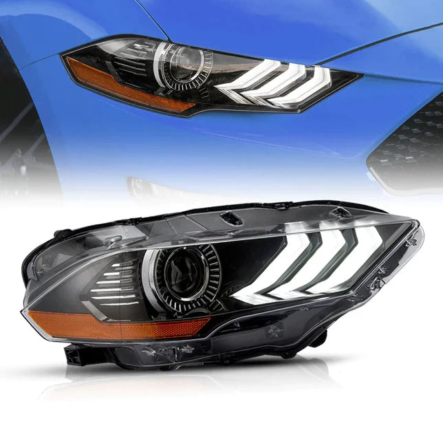 VLAND Full LED Headlights Assembly for Ford Mustang 2018-2023 with Sequential and Dynamic Animation Headlamps