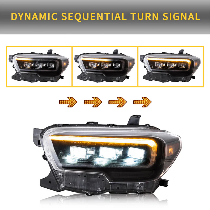 VLAND LED Matrix Projector Headlights For Toyota Tacoma N300 2015-2023