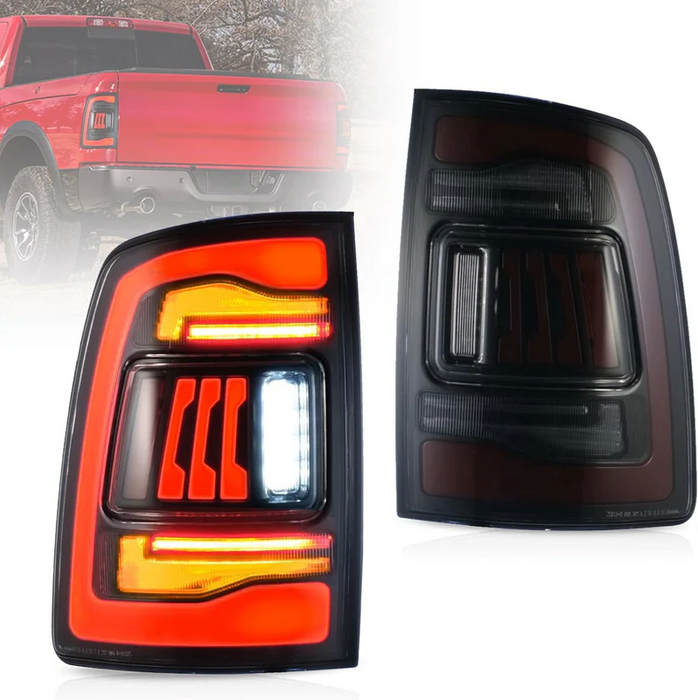 2009-2018 For Dodge RAM 1500 2500 3500 LED Taillights Amber Sequential Turn Signal