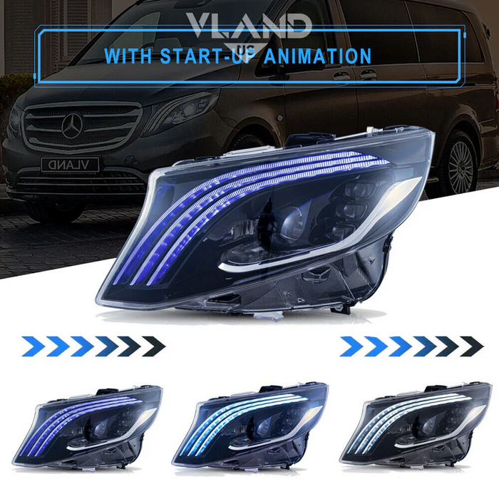 VLAND LED Headlights For 2016-2023 Mercedes Benz V-Class Metris/Vito W447