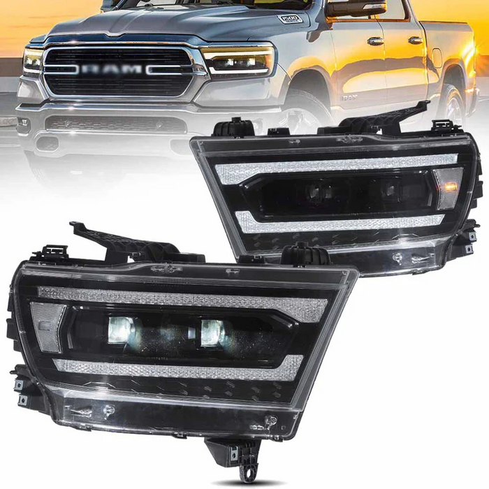 VLAND Full LED Headlights For 2019-2024 Dodge RAM 1500