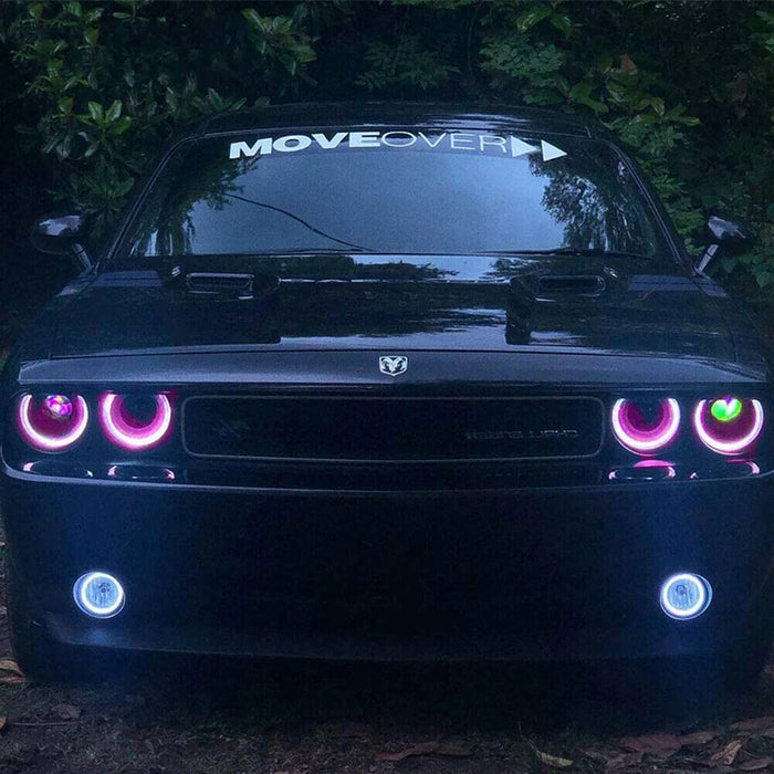 VLAND LED Halo Headlights(RGB)+Taillights For Dodge Challenger 2008-2014