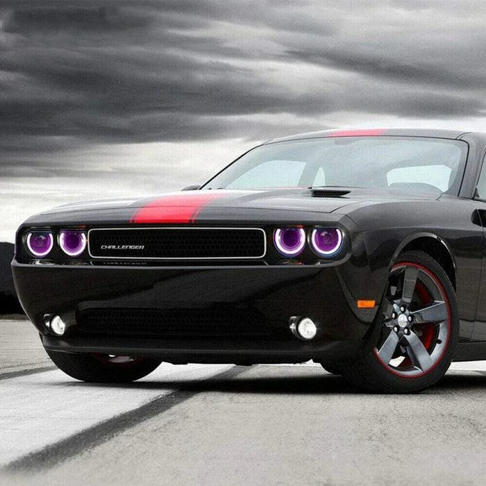 VLAND LED Halo Headlights(RGB)+Taillights For Dodge Challenger 2008-2014