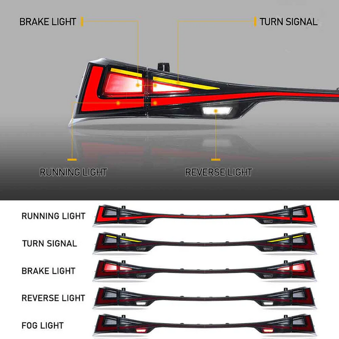 VLAND LED Taillights For 2014-2020 Lexus IS 250 350 200t 300h F Sport