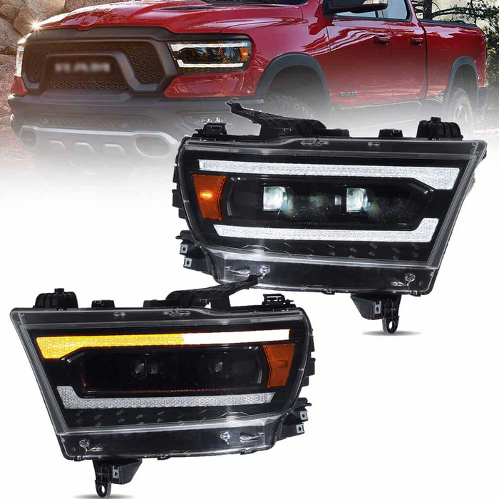 VLAND Full LED Headlights For 2019-2024 Dodge RAM 1500