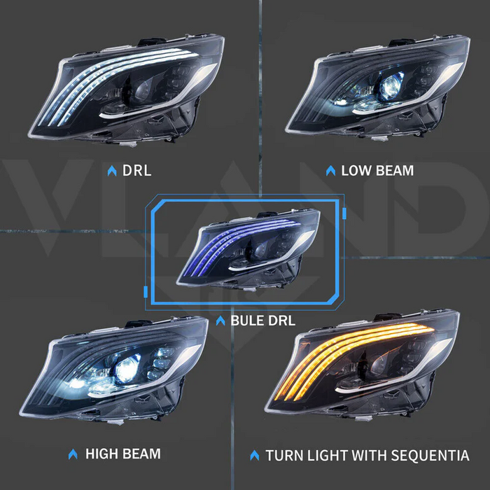 VLAND LED Headlights For 2016-2023 Mercedes Benz V-Class Metris/Vito W447