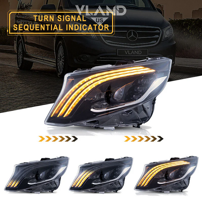 VLAND LED Headlights For 2016-2023 Mercedes Benz V-Class Metris/Vito W447