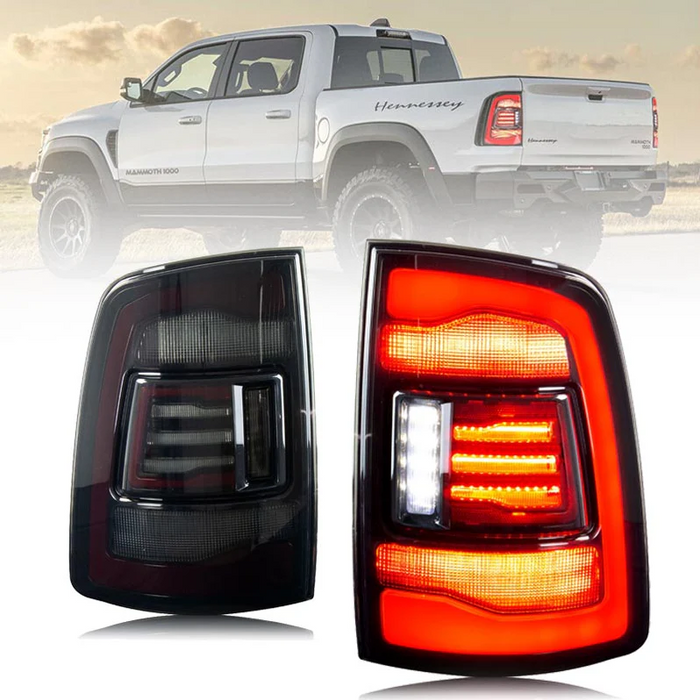 2009-2018 For Dodge RAM 1500 2500 3500 LED Taillights Amber Sequential Turn Signal