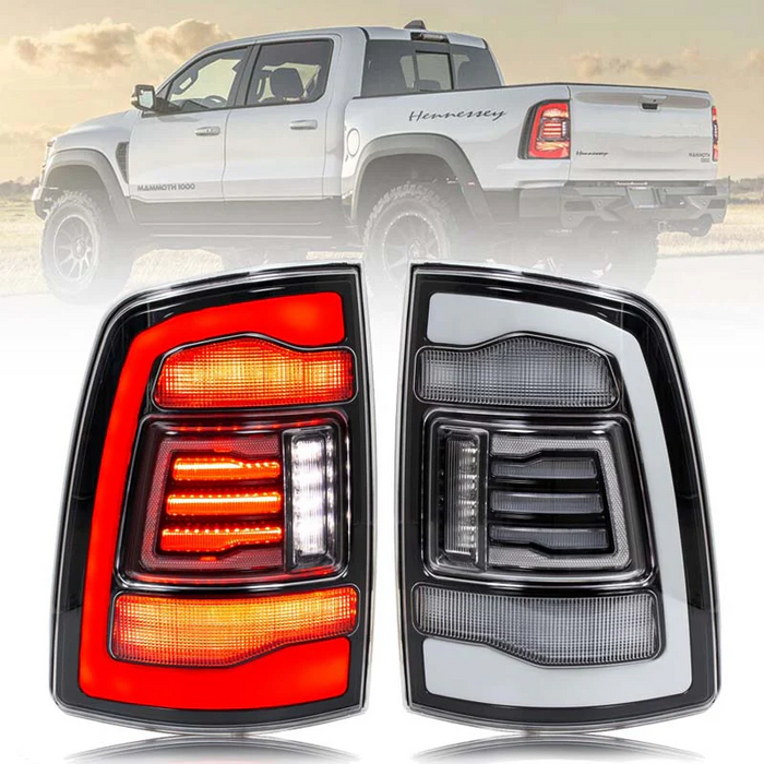 2009-2018 For Dodge RAM 1500 2500 3500 LED Taillights Amber Sequential Turn Signal