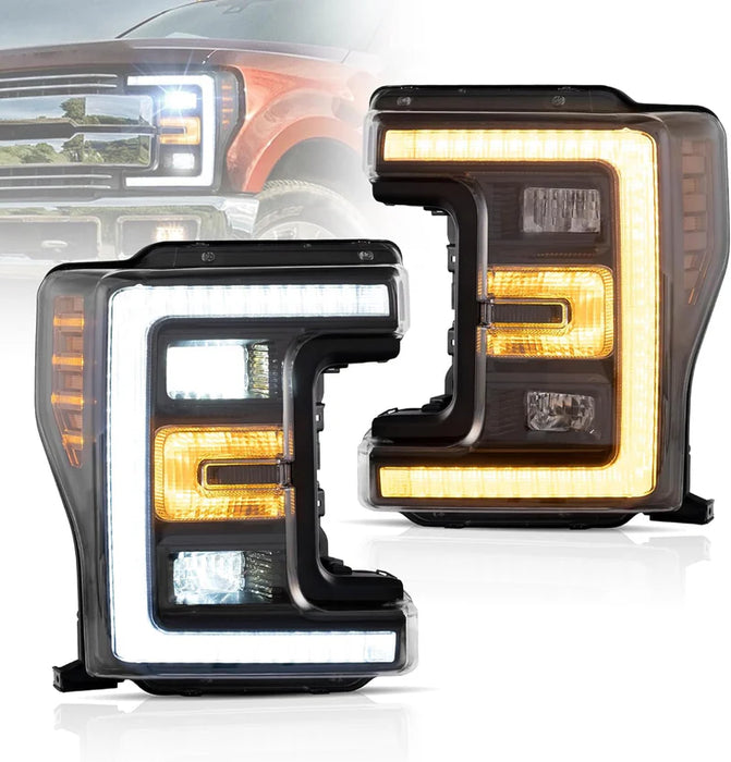 VLAND LED Headlights For 2017-19 Ford F250 F350 F450 F550 Super Duty W/Animaiton