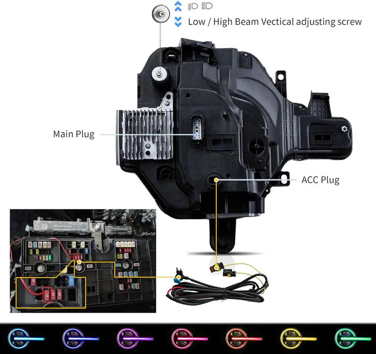 VLAND RGB LED Projector Headlights For 2021-2024 Ford Bronco