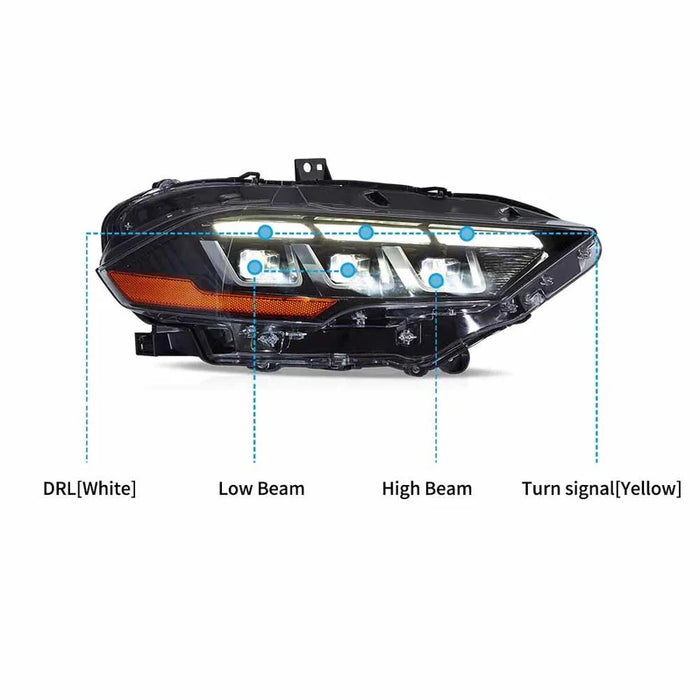 VLAND LED Projector Headlights For 2018-2023 Ford Mustang