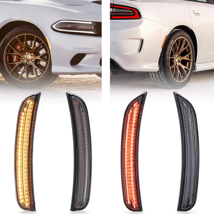 VLAND Front And Rear LED Side Marker Lamps For 2015-2023 Dodge Charger