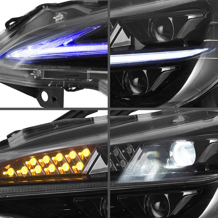 VLAND LED Projector Headlights for 2013-2016 Scion FR-S 2017-2020 Toyota 86 2013-2020 Subaru BRZ Smoked Dynamic w/Start-up Animation