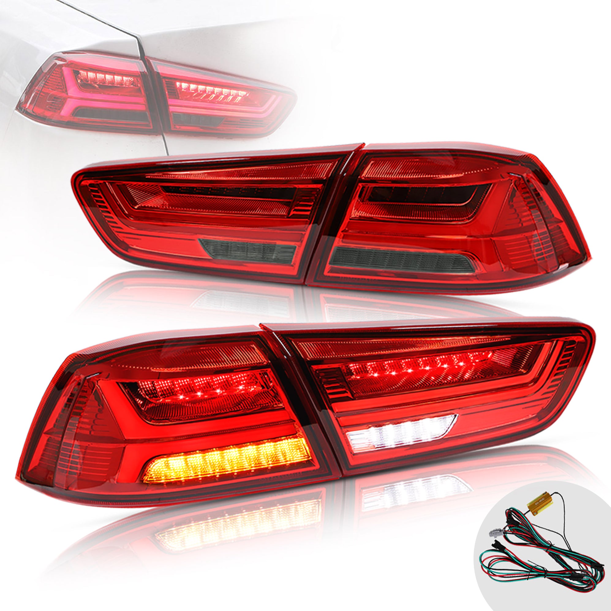 VLAND Full LED Tail Lights for Mitsubishi Lancer EVO X 2008-2018 ...